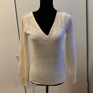 Express White v neck sweater